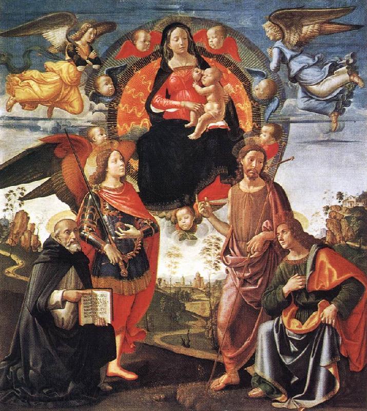 GHIRLANDAIO, Domenico Madonna in Glory with Saints Spain oil painting art
